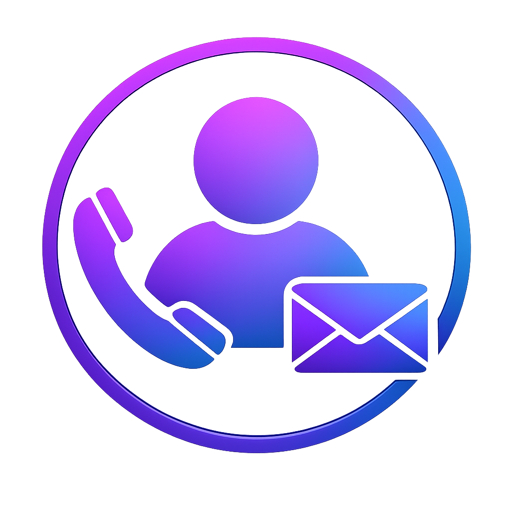 Contact icon in purple and blue